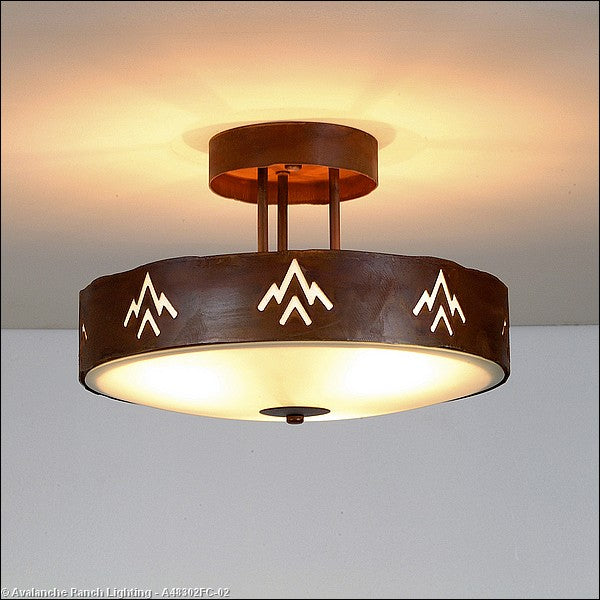 Avalanche Ranch Crestline-Deception Pass A48302FC-02 Ceiling Light - Rust Patina