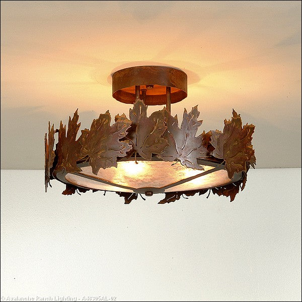 Avalanche Ranch Crestline-Maple Leaf A48305AL-02 Ceiling Light - Rust Patina