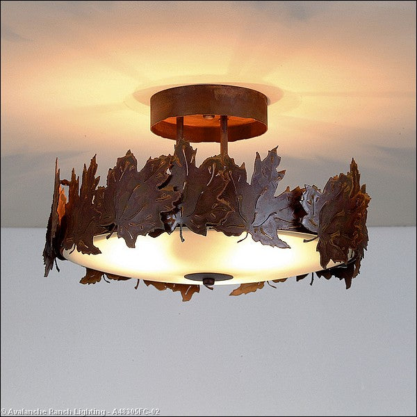 Avalanche Ranch Crestline-Maple Leaf A48305FC-02 Ceiling Light - Rust Patina