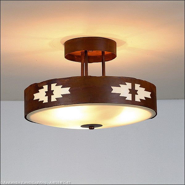 Avalanche Ranch Crestline-Pueblo A48384FC-02 Ceiling Light - Rust Patina