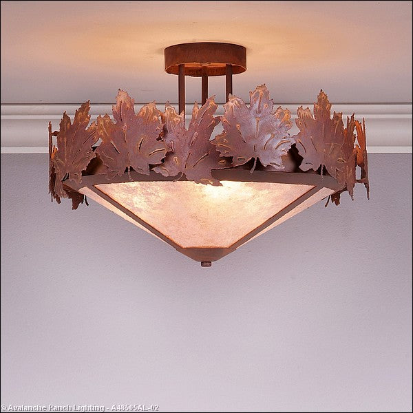 Avalanche Ranch Crestline-Maple Leaf A48505AL-02 Ceiling Light - Rust Patina