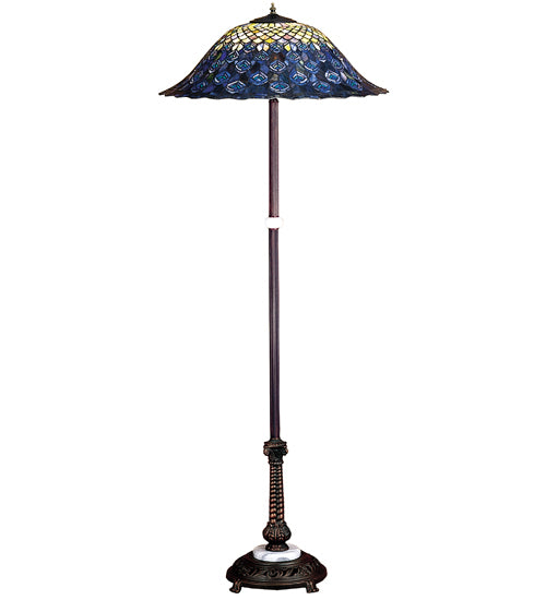 Meyda Tiffany Lighting 31104 Tiffany Peacock Feather Floor Lamp Lamp Bronze / Dark