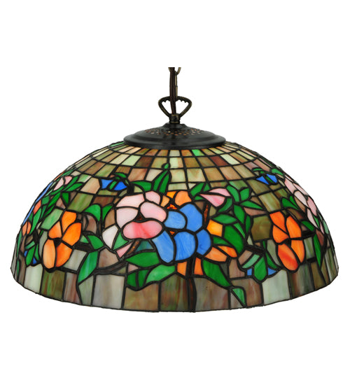 Meyda Tiffany Hanging Pansy 31105 Pendant Light - Mahogany Bronze