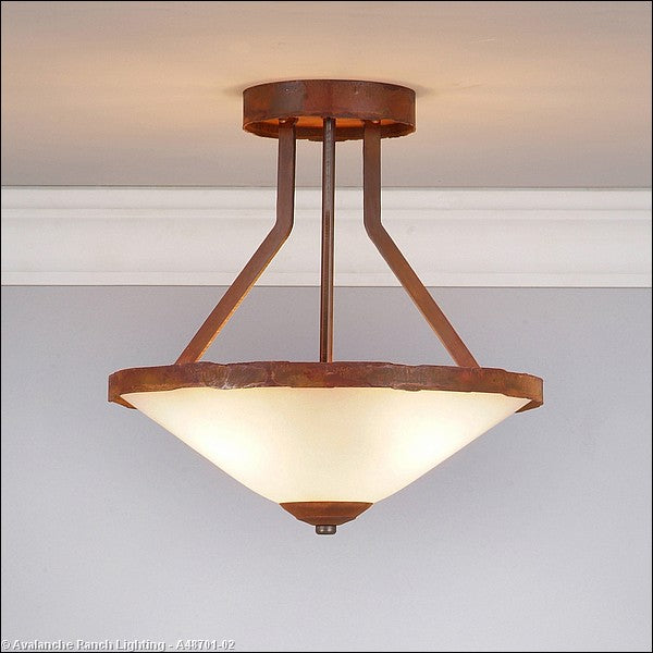 Avalanche Ranch Wisley-Rustic Plain Rust Patina A48701-02 Ceiling Light - Rust Patina
