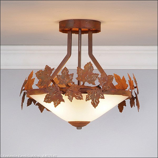 Avalanche Ranch Wisley-Maple Leaf Rust Patina A48705-02 Ceiling Light - Rust Patina