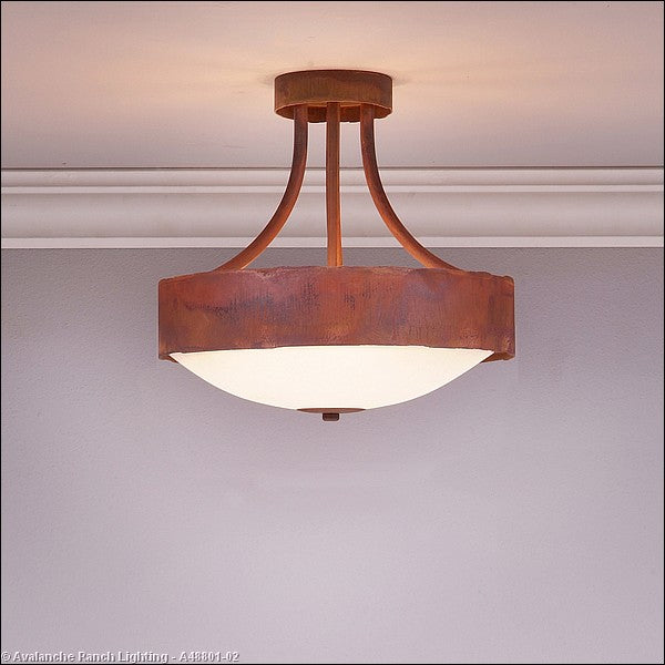 Avalanche Ranch Ridgemont-Rustic Plain Rust Patina A48801-02 Ceiling Light - Rust Patina
