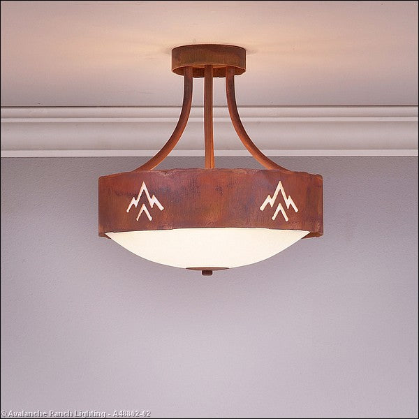 Avalanche Ranch Ridgemont-Deception Pass A48802-02 Ceiling Light - Rust Patina