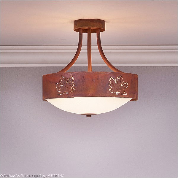 Avalanche Ranch Ridgemont-Maple Cutout A48806-02 Ceiling Light - Rust Patina
