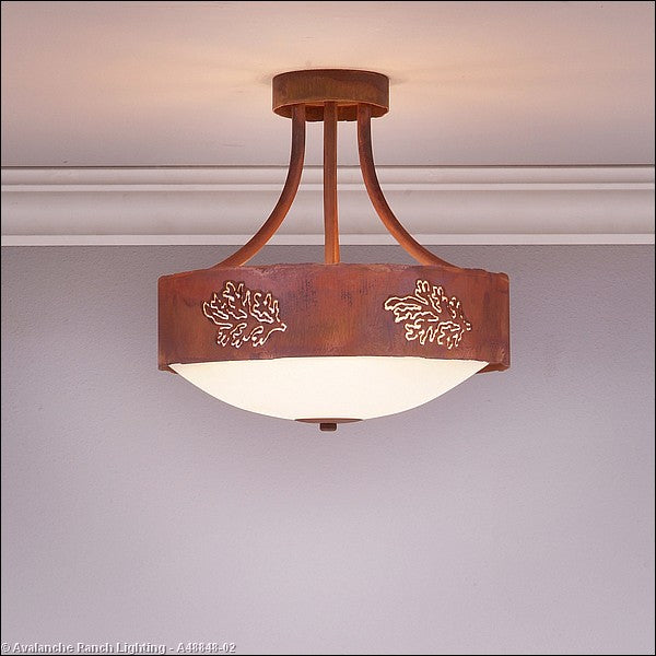 Avalanche Ranch Ridgemont-Cedar Bough Cutout A48848-02 Ceiling Light - Rust Patina