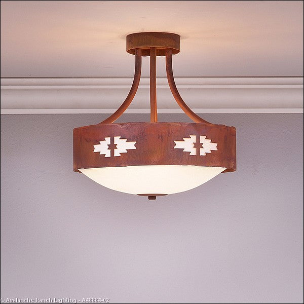 Avalanche Ranch Ridgemont-Pueblo A48884-02 Ceiling Light - Rust Patina