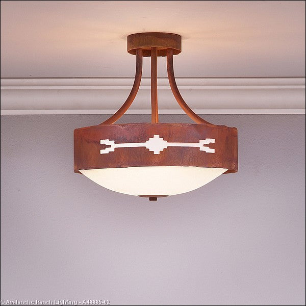 Avalanche Ranch Ridgemont-Del Rio A48885-02 Ceiling Light - Rust Patina