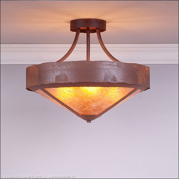 Avalanche Ranch Ridgemont-Rustic Plain Rust Patina A49101AM-HR-02 Ceiling Light - Rust Patina