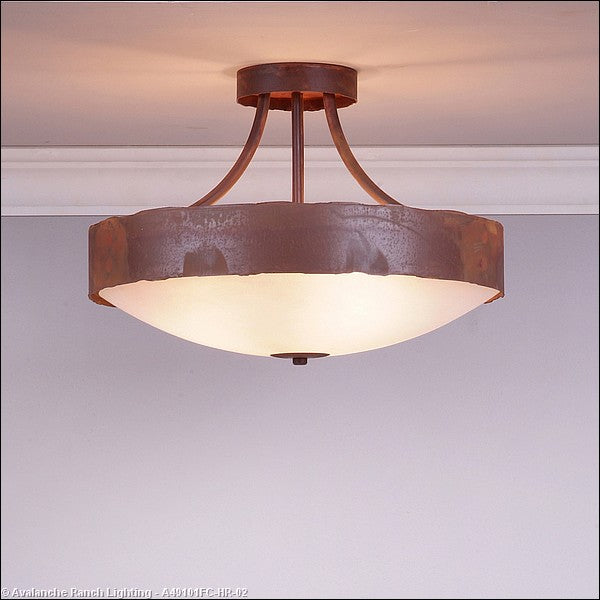 Avalanche Ranch Ridgemont-Rustic Plain Rust Patina A49101FC-HR-02 Ceiling Light - Rust Patina