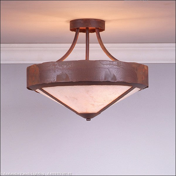 Avalanche Ranch Ridgemont-Rustic Plain Rust Patina A49101IV-HR-02 Ceiling Light - Rust Patina