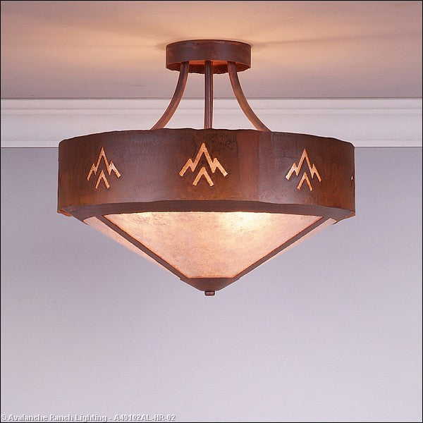 Avalanche Ranch Ridgemont-Deception Pass A49102AL-HR-02 Ceiling Light - Rust Patina