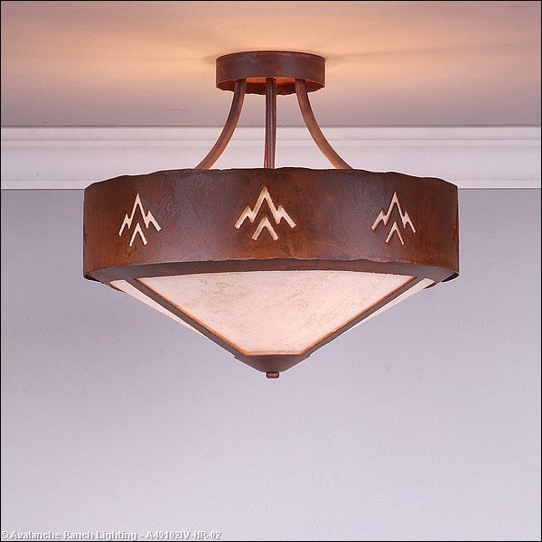 Avalanche Ranch Ridgemont-Deception Pass A49102IV-HR-02 Ceiling Light - Rust Patina