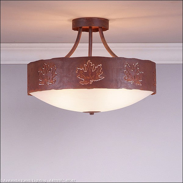 Avalanche Ranch Ridgemont-Maple Cutout A49106FC-HR-02 Ceiling Light - Rust Patina