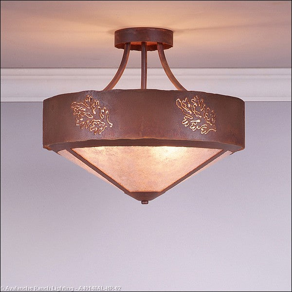 Avalanche Ranch Ridgemont-Cedar Bough Cutout A49148AL-HR-02 Ceiling Light - Rust Patina