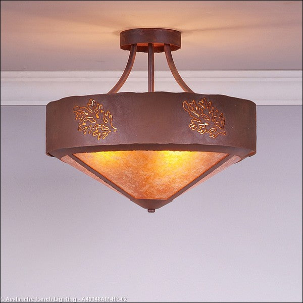 Avalanche Ranch Ridgemont-Cedar Bough Cutout A49148AM-HR-02 Ceiling Light - Rust Patina