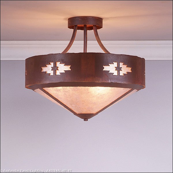 Avalanche Ranch Ridgemont-Pueblo A49184AL-HR-02 Ceiling Light - Rust Patina