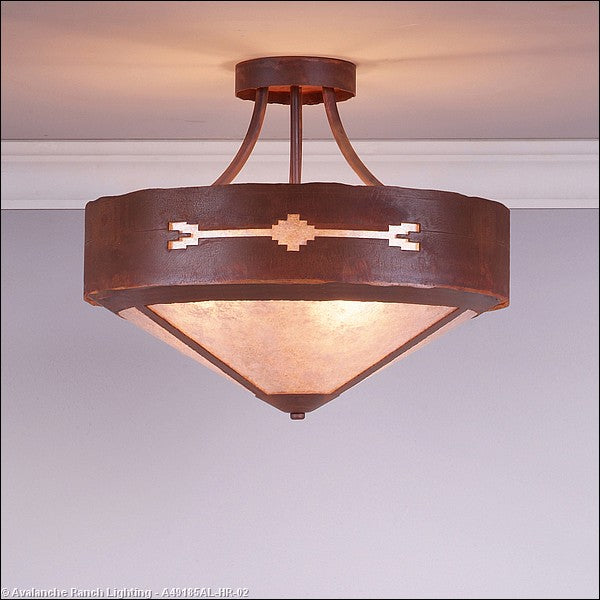Avalanche Ranch Ridgemont-Del Rio A49185AL-HR-02 Ceiling Light - Rust Patina