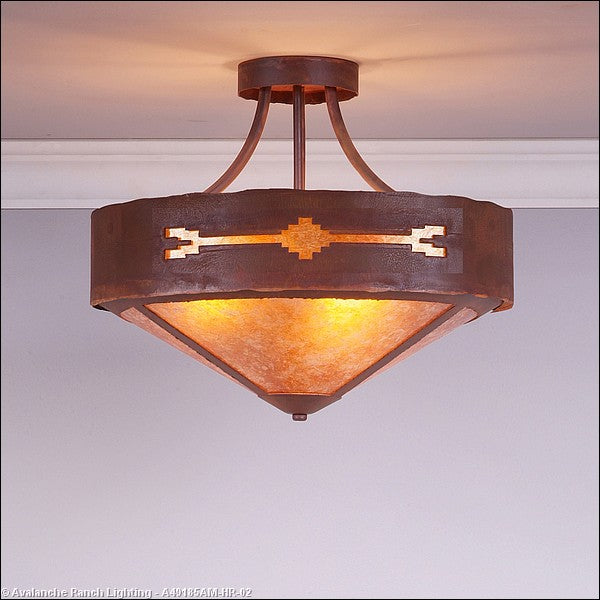 Avalanche Ranch Ridgemont-Del Rio A49185AM-HR-02 Ceiling Light - Rust Patina