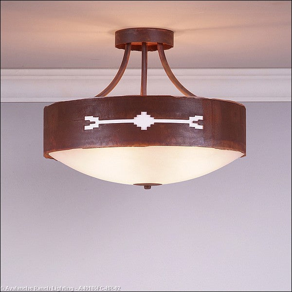 Avalanche Ranch Ridgemont-Del Rio A49185FC-HR-02 Ceiling Light - Rust Patina