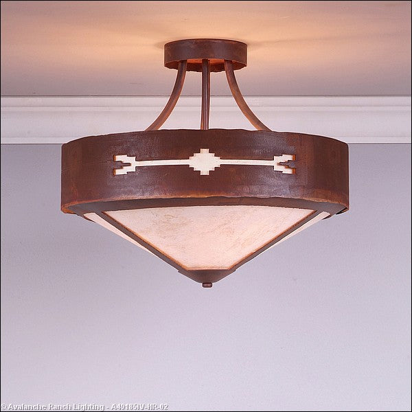 Avalanche Ranch Ridgemont-Del Rio A49185IV-HR-02 Ceiling Light - Rust Patina