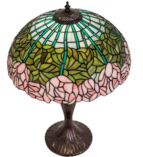 Meyda Tiffany Lighting 31143 Tiffany Cabbage Rose One Light Table Lamp Lamp Bronze / Dark