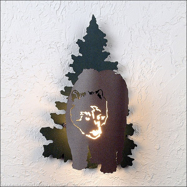 Avalanche Ranch Lighting A52026-74 Crestline-Bear One Light Wall Sconce Outdoor Bronze / Dark