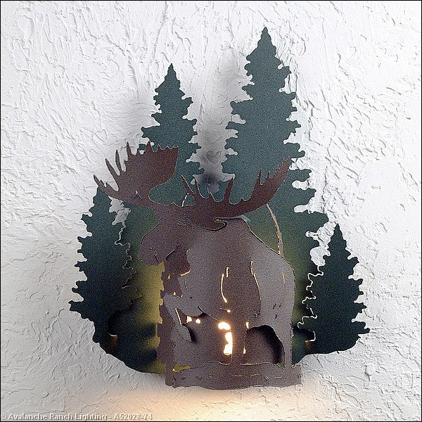 Avalanche Ranch Lighting A52028-74 Crestline-Moose One Light Wall Sconce Outdoor Bronze / Dark