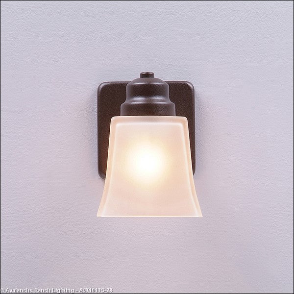 Avalanche Ranch Lighting A57101TS-28 Woodland-Rustic Plain Dark Bronze Metallic One Light Wall Sconce Outdoor Bronze / Dark