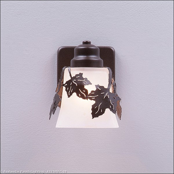 Avalanche Ranch Lighting A57105FC-28 Woodland-Maple Leaf Dark Bronze Metallic One Light Wall Sconce Outdoor Bronze / Dark