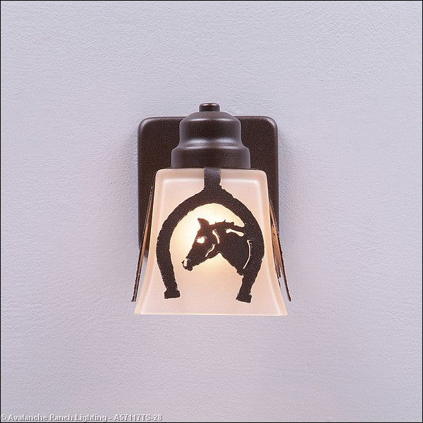 Avalanche Ranch Lighting A57117TS-28 Woodland-Horse Horseshoe One Light Wall Sconce Outdoor Bronze / Dark