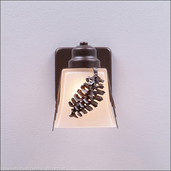 Avalanche Ranch Lighting A57140TS-28 Woodland-Spruce Cone One Light Wall Sconce Outdoor Bronze / Dark