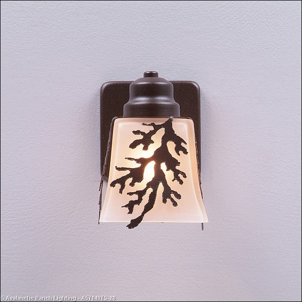 Avalanche Ranch Lighting A57149TS-28 Woodland-Cedar Bough Dark Bronze Metallic One Light Wall Sconce Outdoor Bronze / Dark