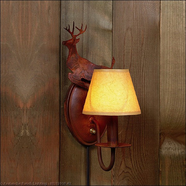 Avalanche Ranch Diablo-Valley Deer H13121OP-02 Wall Light - Rust Patina