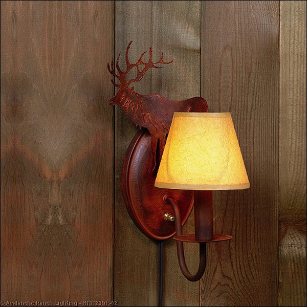 Avalanche Ranch Diablo-Valley Elk H13123OP-02 Wall Light - Rust Patina