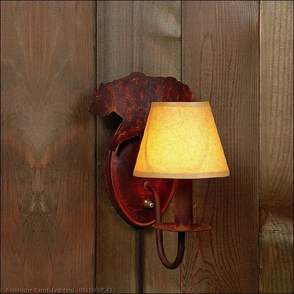 Avalanche Ranch Diablo-Bear H13126OP-02 Wall Light - Rust Patina