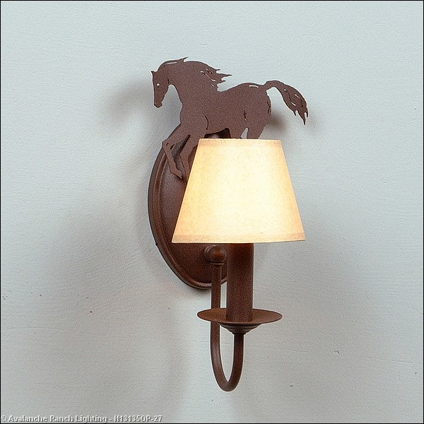Avalanche Ranch Diablo-Mountain Horse H13135OP-27 Wall Light - Rustic Brown