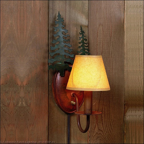Avalanche Ranch Diablo-Cedar Tree H13143OP-03 Wall Light - Cedar Green/Rust Patina