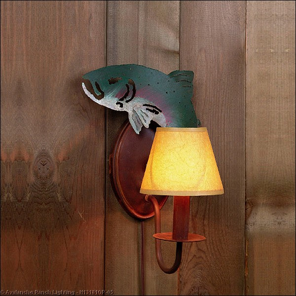 Avalanche Ranch Diablo-Trout H13181OP-05 Wall Light - Fish/Rust Patina