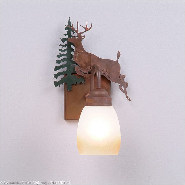 Avalanche Ranch Wasatch-Valley Deer Cedar Green/Rust Patina H14121ET-03 Wall Light - Cedar Green/Rust Patina
