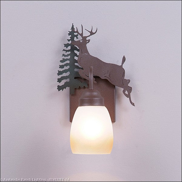 Avalanche Ranch Wasatch-Valley Deer Forest Green/Rustic Brown H14121ET-74 Wall Light - Forest Green/Rustic Brown