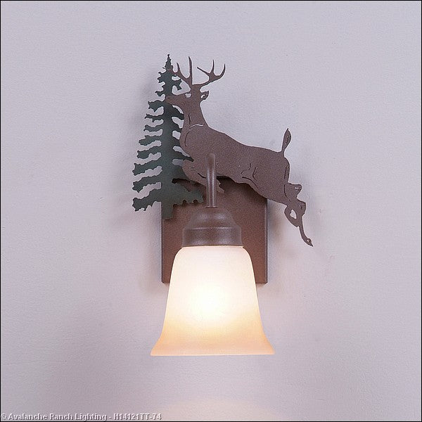 Avalanche Ranch Wasatch-Valley Deer Forest Green/Rustic Brown H14121TT-74 Wall Light - Forest Green/Rustic Brown