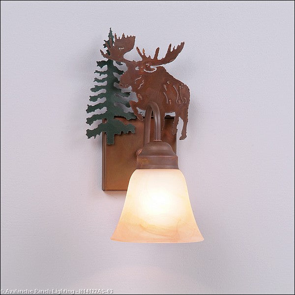 Avalanche Ranch Wasatch-Alaska Moose Cedar Green/Rust Patina H14122AS-03 Wall Light - Cedar Green/Rust Patina
