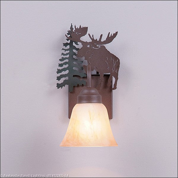 Avalanche Ranch Wasatch-Alaska Moose Forest Green/Rustic Brown H14122AS-74 Wall Light - Forest Green/Rustic Brown