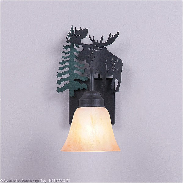Avalanche Ranch Wasatch-Alaska Moose Hunter Green/Black Iron H14122AS-78 Wall Light - Hunter Green/Black Iron