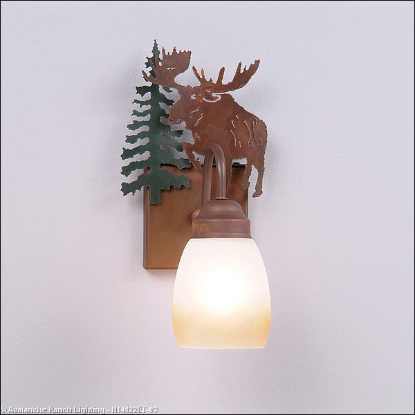 Avalanche Ranch Wasatch-Alaska Moose Cedar Green/Rust Patina H14122ET-03 Wall Light - Cedar Green/Rust Patina