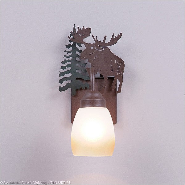 Avalanche Ranch Wasatch-Alaska Moose Forest Green/Rustic Brown H14122ET-74 Wall Light - Forest Green/Rustic Brown